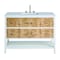 James Martin Vanities 48'' Single Vanity, Light Mappa Burl and Polished White w/ 3 CM White Zeus Quartz Top D804-V48-LMB-3WZ - alternate 1